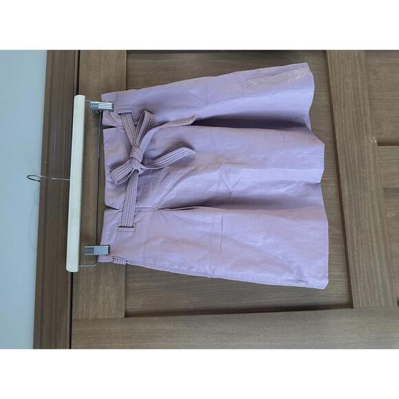 Free People Payton Paperbag Faux-Leather Mini Skirt in Mauve Women’s size 4 - Picture 3 of 15